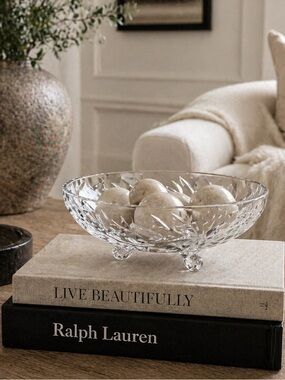 Crystal footed candy knickknack catchall dish